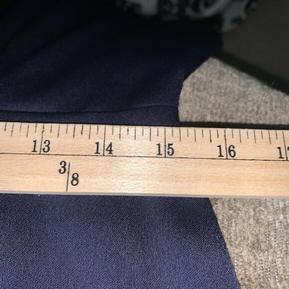 ASOS Navy Blue Deep V-Neck Front Draped Sleevless Open Back A-Line Dress Size 10 - Picture 11 of 11